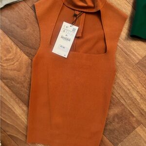 Zara high neck cut out top size M